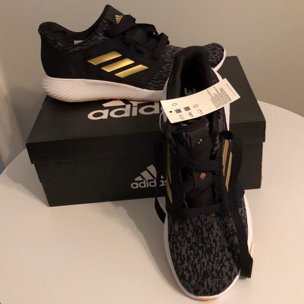 Adidas Edge Luxe - Black and Gray w/ Gold Accents
